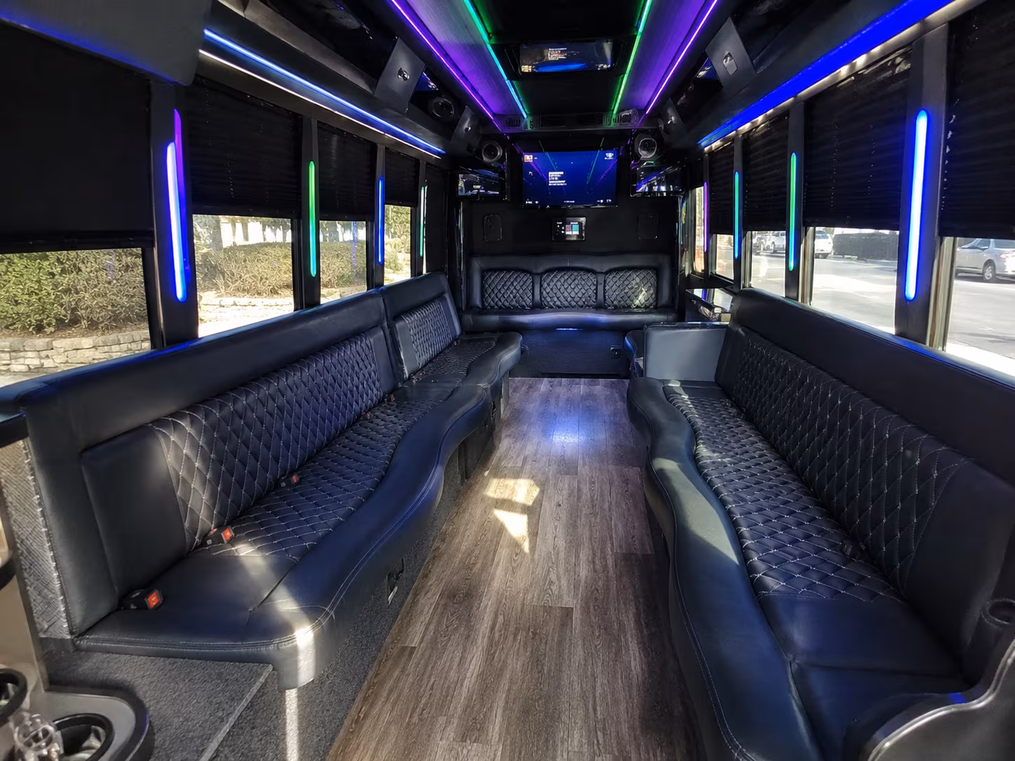 oceanside 15 passenger party bus interior