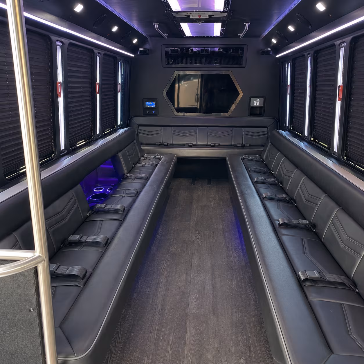 oceanside 18 passenger party bus interior