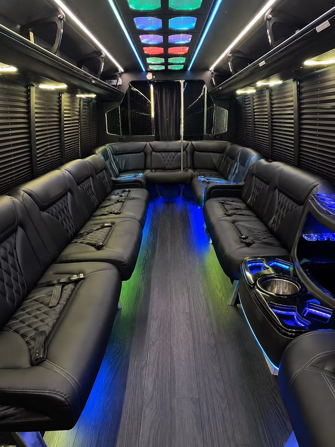 oceanside 20 passenger party bus interior