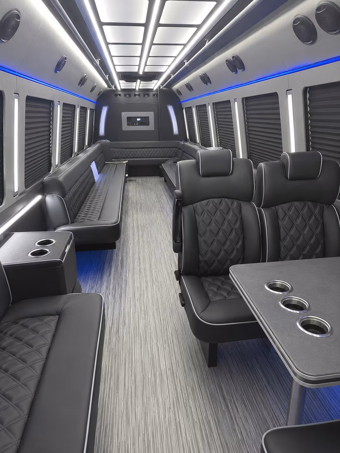 oceanside 25 passenger party bus inside