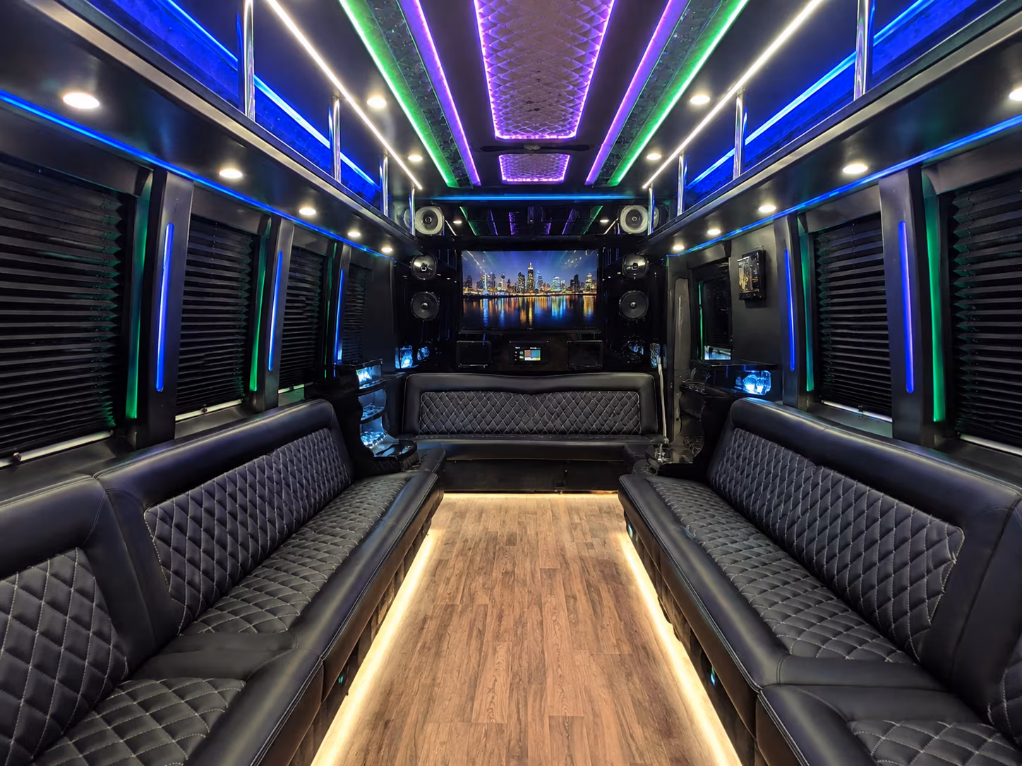 oceanside 25 passenger party bus interior