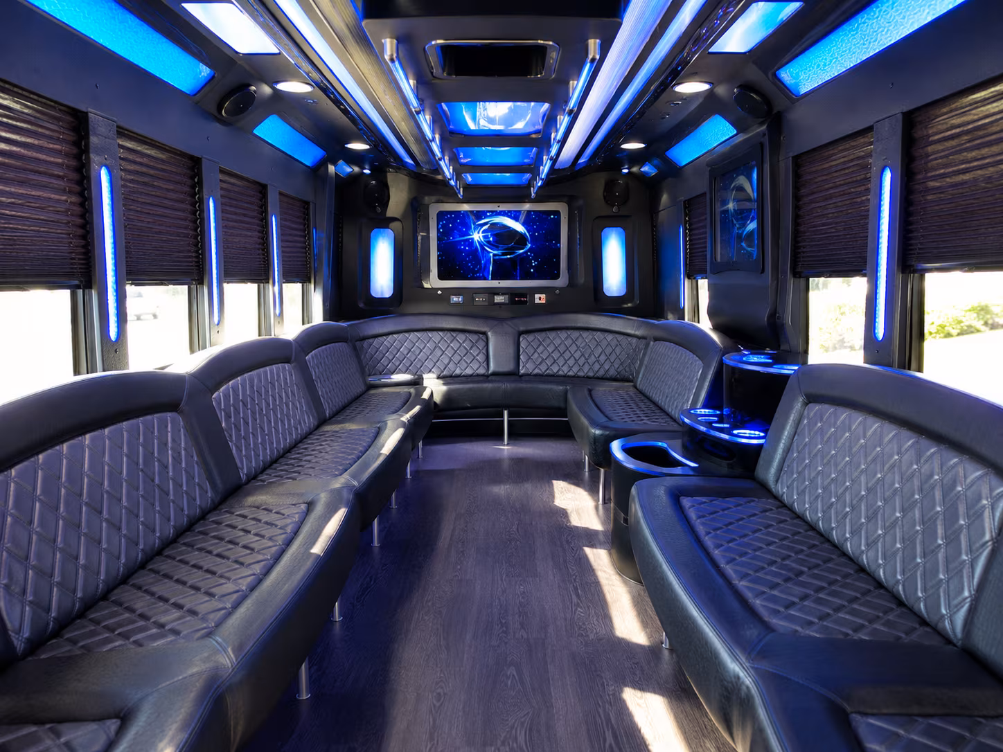 oceanside 28 passenger party bus inside