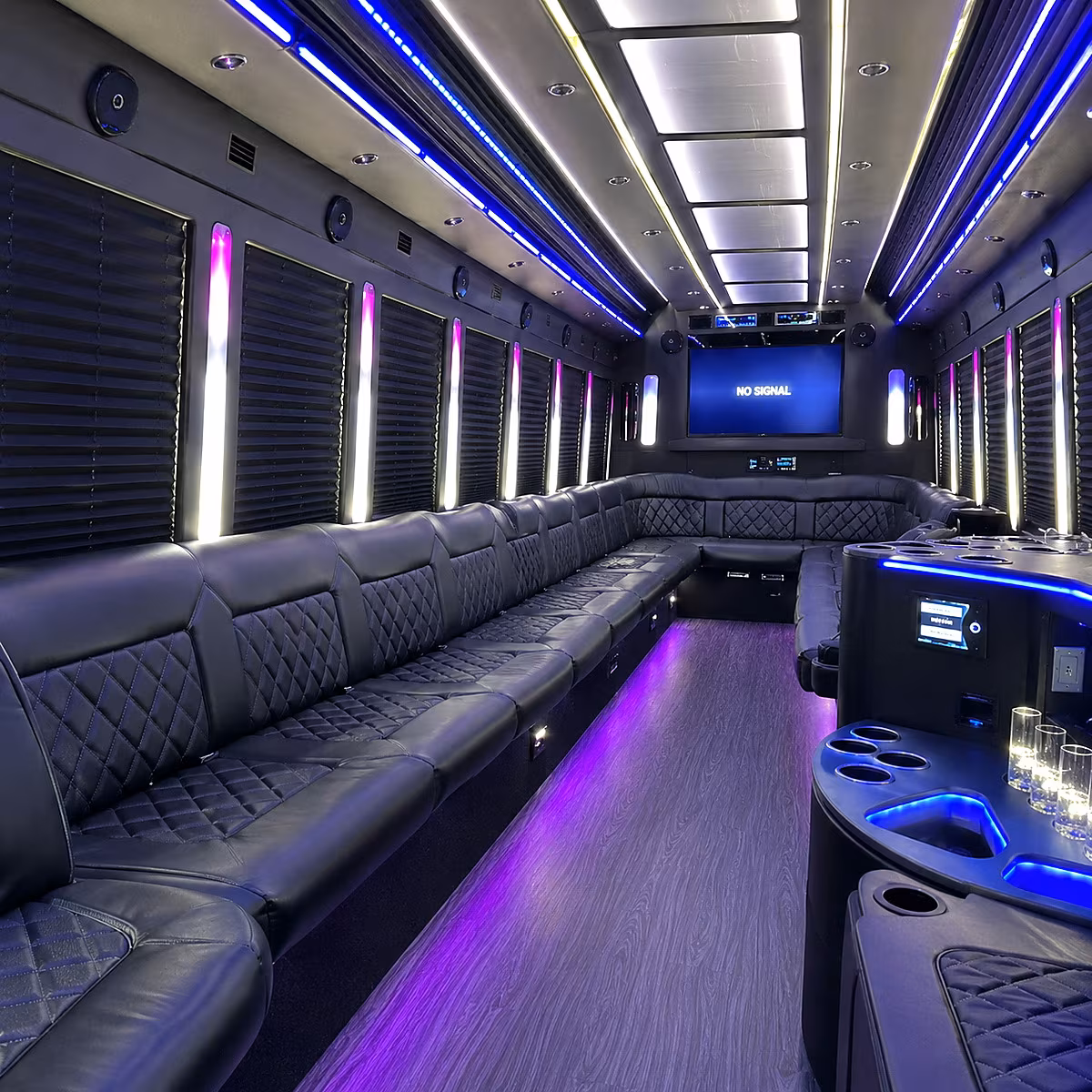 oceanside 30 passenger party bus inside