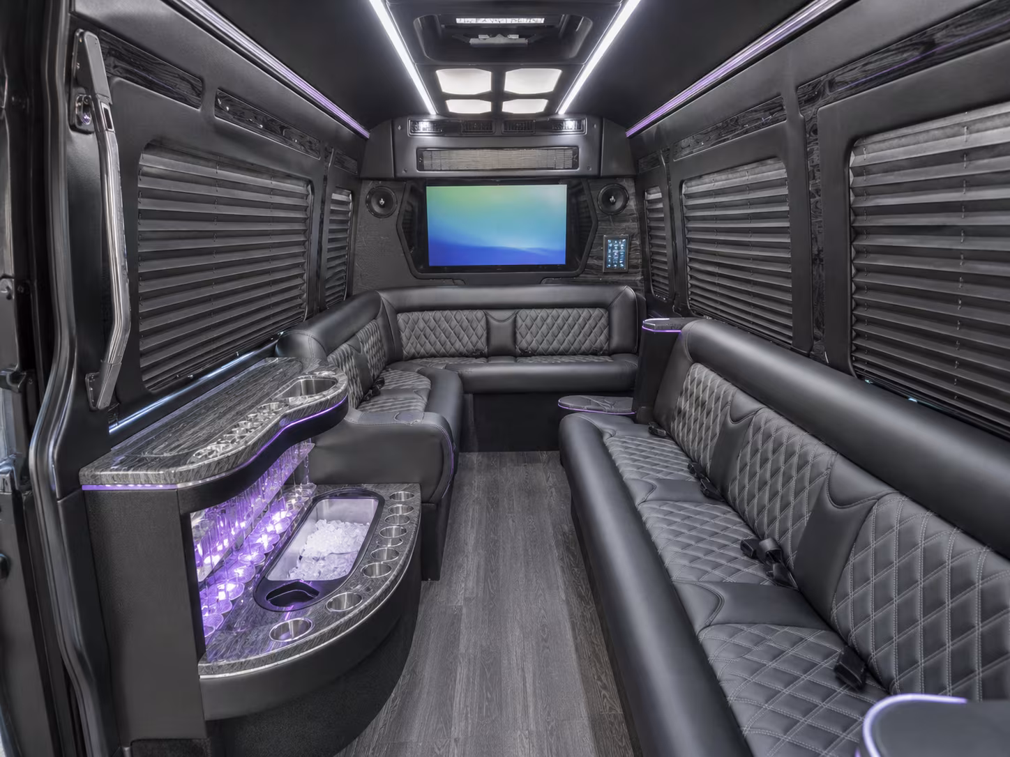 oceanside 40 passenger party bus inside