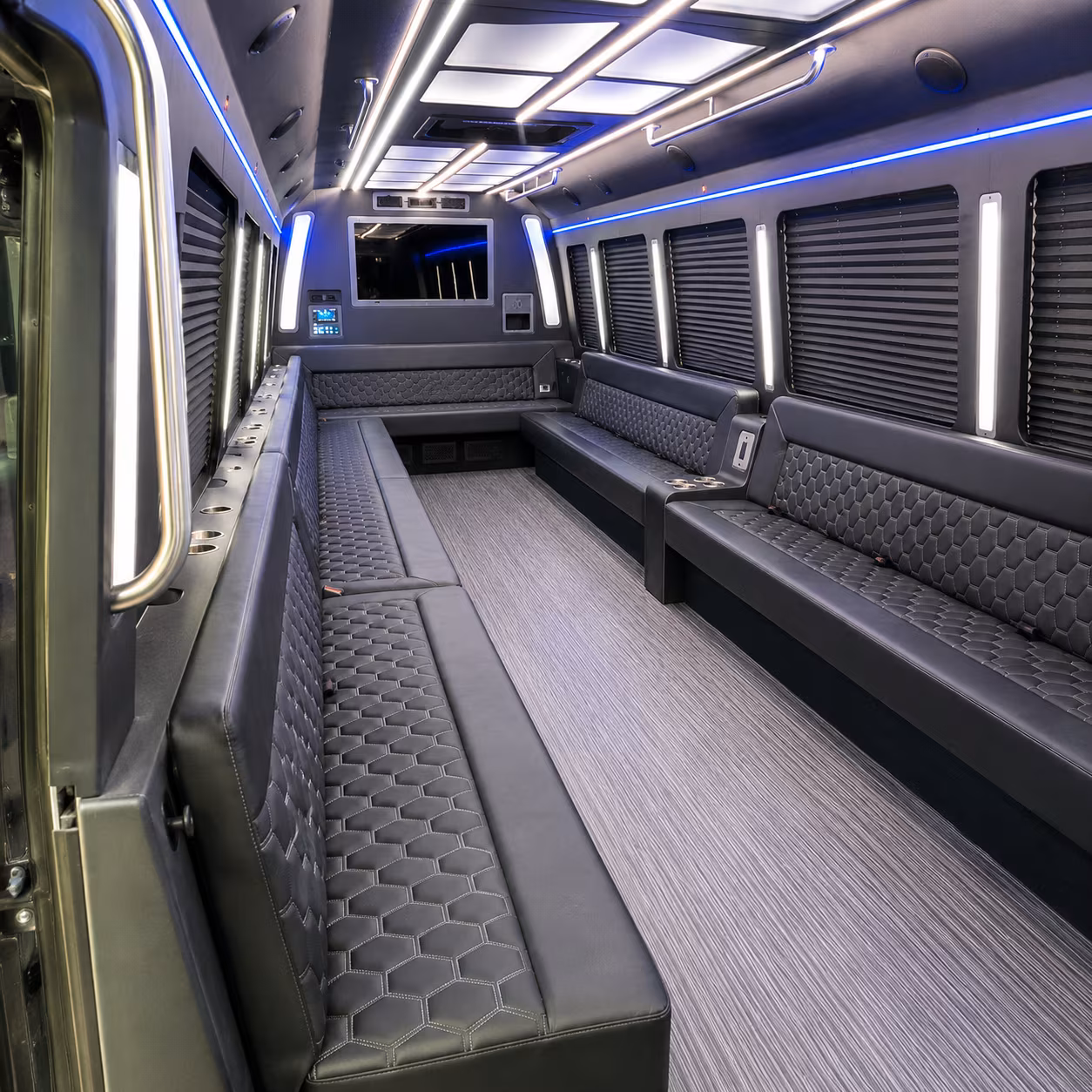 oceanside 40 passenger party bus interior